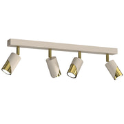 Plafoniera barra 4 spot crema oro GU10 Shift Luminex