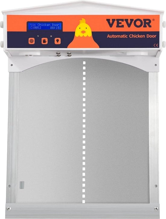 Set di Porte Automatiche a Soffietta - Apertura Automatica con Ritardo di Sera e Mattina - Porta a Soffietta a Cingolo con Sensor di Luminosità - Display LCD a Batterie - 27,9 x 40,6 cm