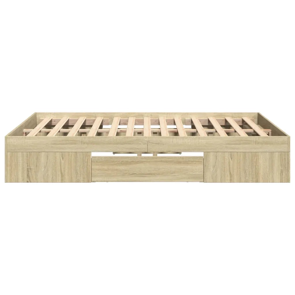 Giroletto-Struttura Letto Rovere Sonoma 135x190 cm in Legno Multistrato 410019