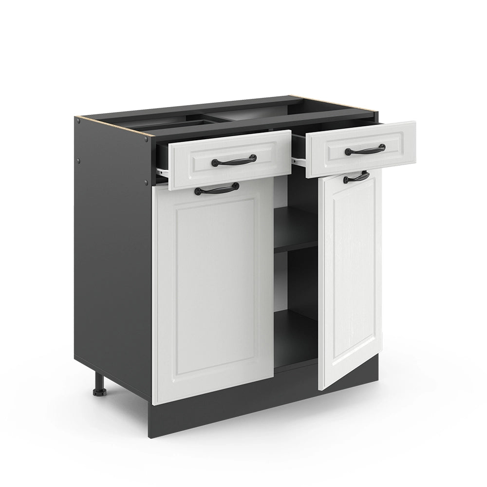 Vicco Mobiletto base per cucina Bianco casa di campagna 80 cm senza piano di lavoro