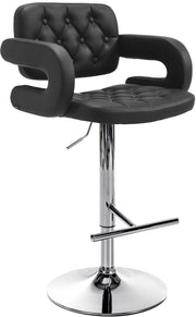 Sgabello Dublin in similpelle nero,cromo