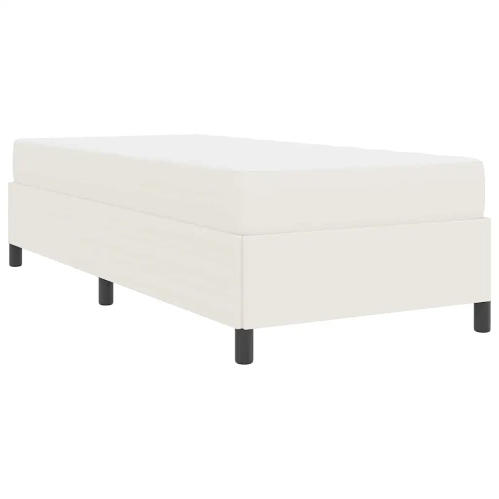 Struttura del letto con materasso Crema 90 x 200 cm Tessuto