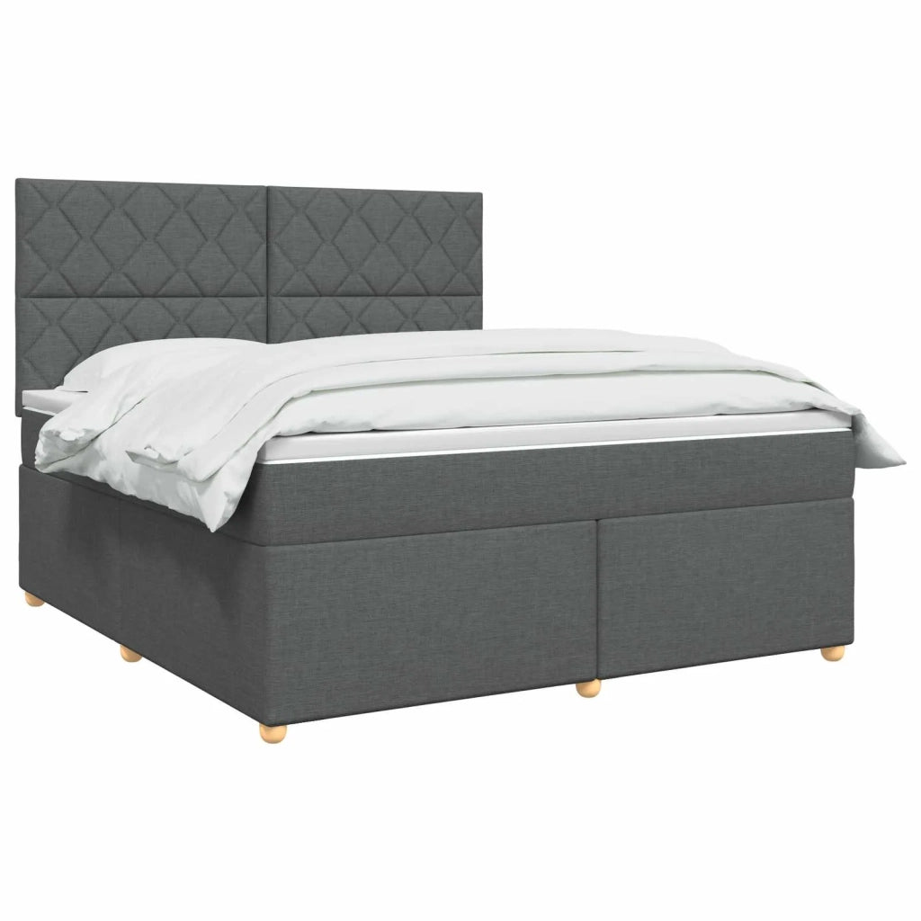 Letto box spring con materasso Grigio Scuro 140 x 190 cm 3455351