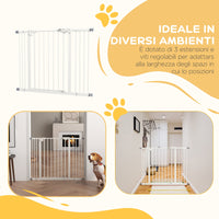 Cancellino per Cani Estensibile 74-100x77 cm in Metallo Bianco