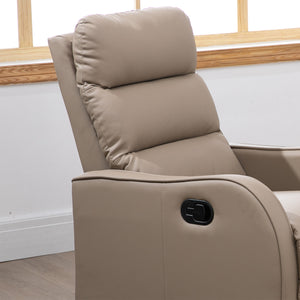 Poltrona Reclinabile 160° max con Poggiapiedi 65x89x100 cm in Pelle PU Legno e Acciaio Marrone Chiaro