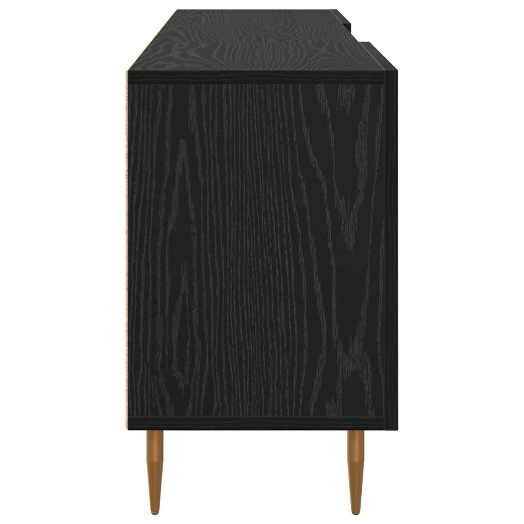 Mobile TV Rovere nero 150 x 30 x 50 cm Legno multistrato 879597