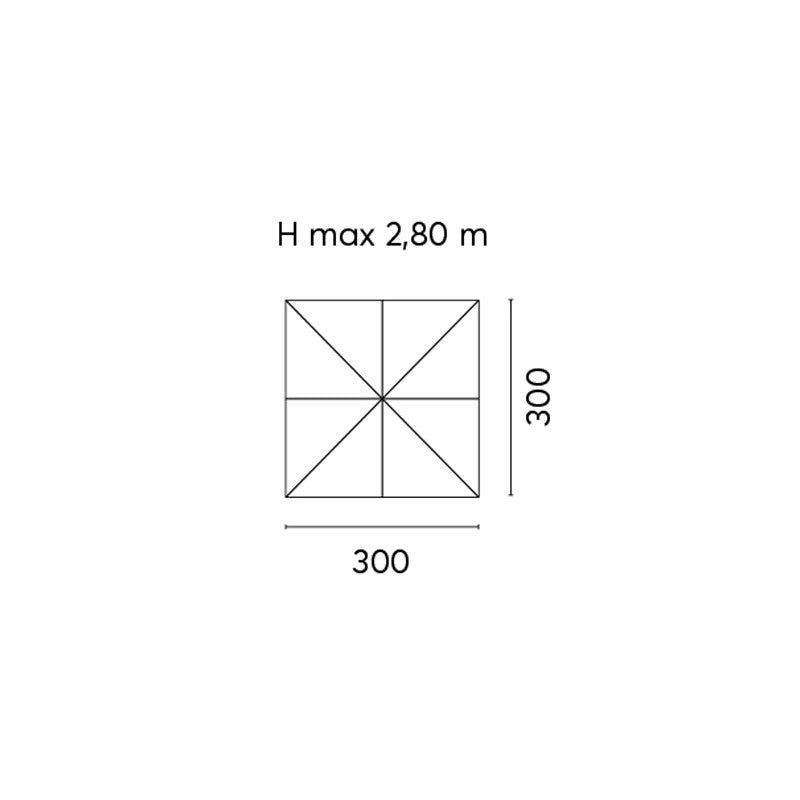 Ombrellone Nevada 3x3 Fusto Bianco Manov Telo Bianco Moia