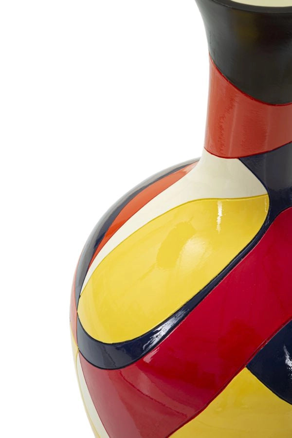 Vaso Rubic Ø29x59 cm in Resina Multicolor
