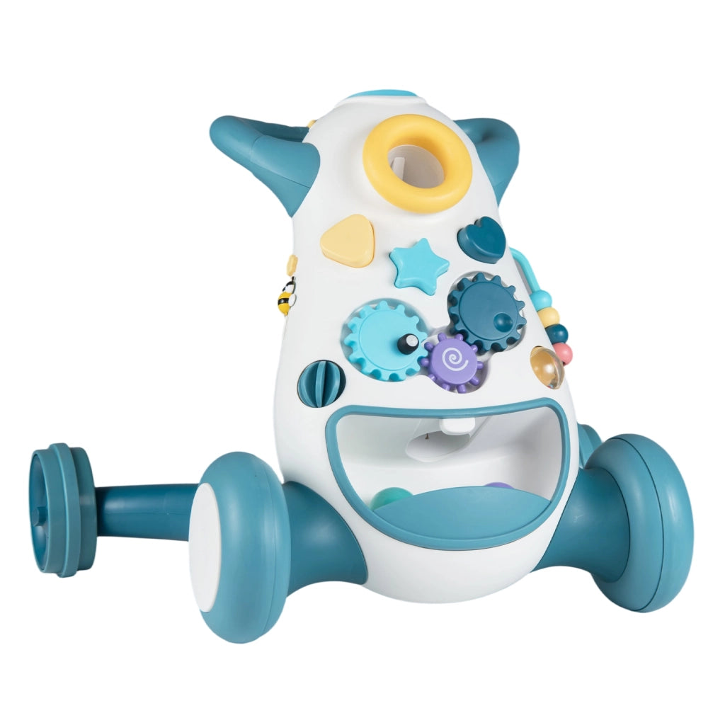 Camminatore montessori musica luci inserimento forme ingranaggi-Camminatore lancio spazio conservazione posteriore bambini Blu