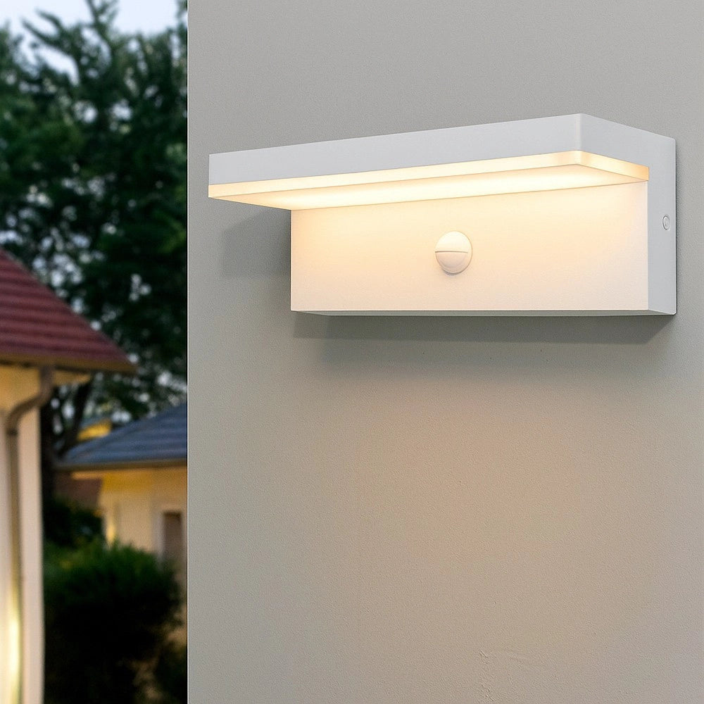 Trade Shop - Applique Per Esterno 10 W Con Sensore Pir Di Movimento Tecnologia Cct Ip54 Ss-esa-013c - Bianco