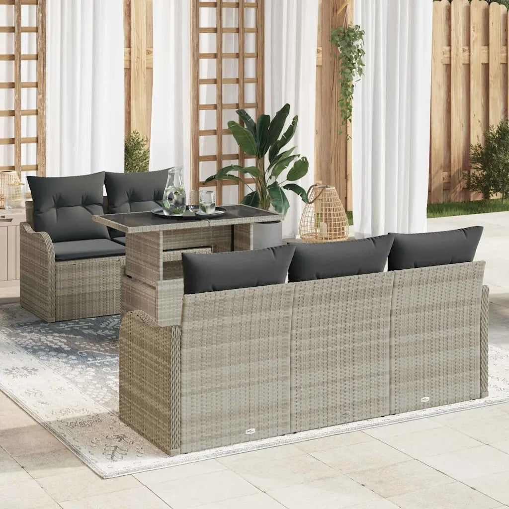 Set Divano da Giardino con cuscino 6 pcs Grigio chiaro 3357115