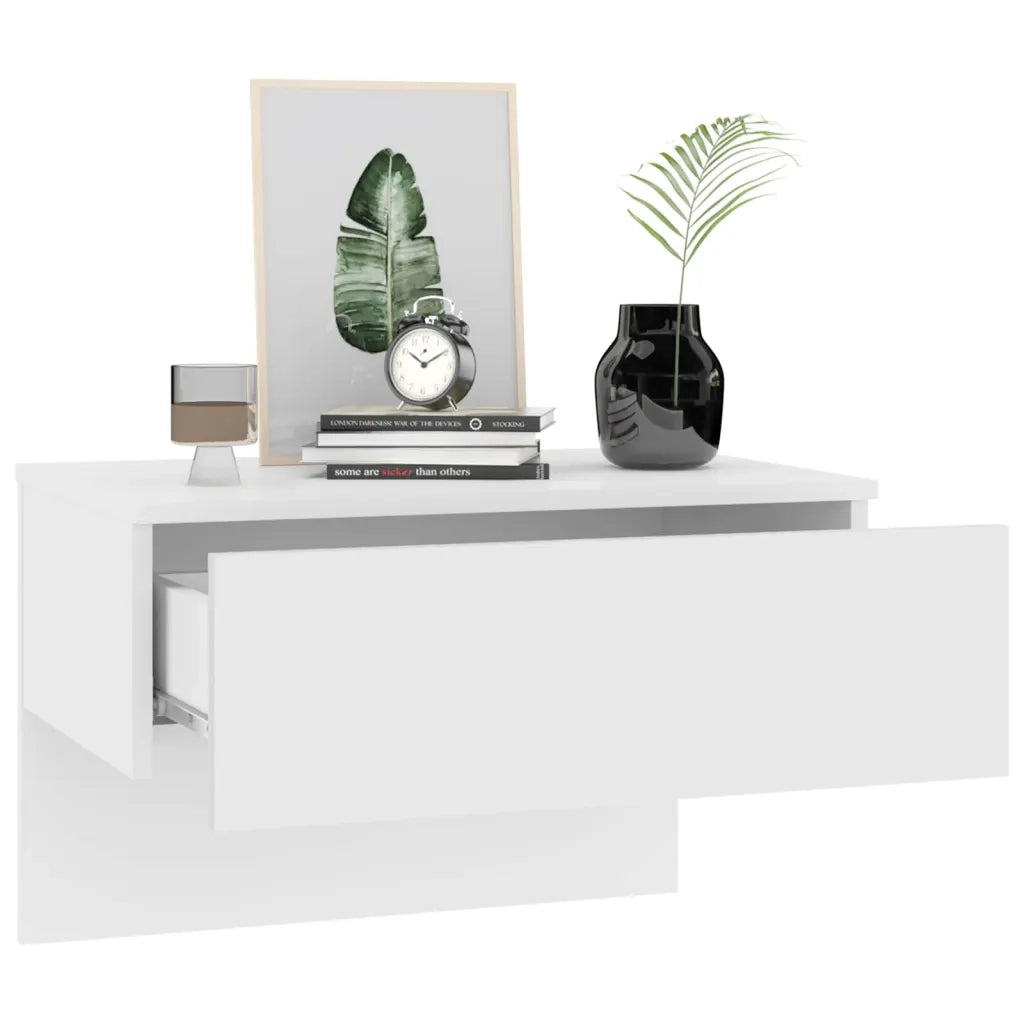Comodini a Muro 2 pz Bianco Lucido 810948