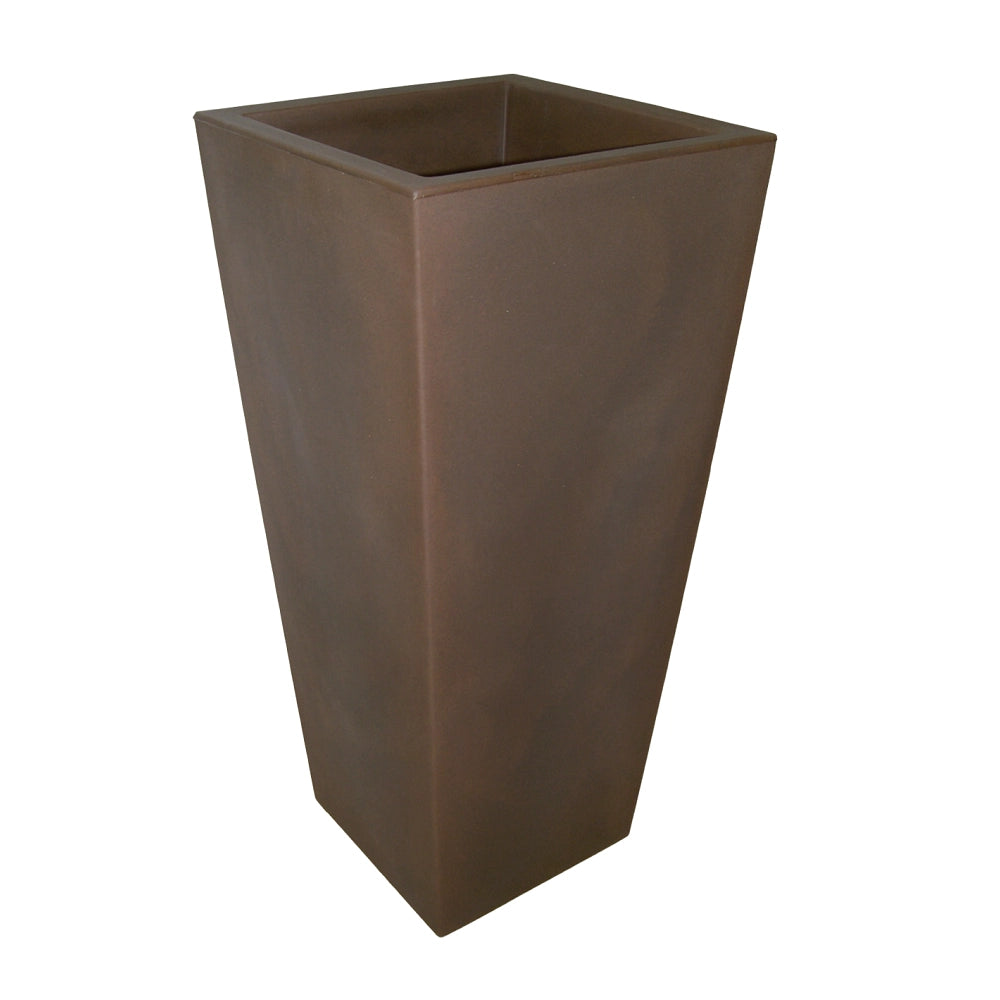Garden Italia Portavaso da Ingresso Cache-Pot Quadrato Alto EPQU 42×93 cm in Resina – Resistente al Gelo e Antiurto, Design Moderno Colore: NOCE