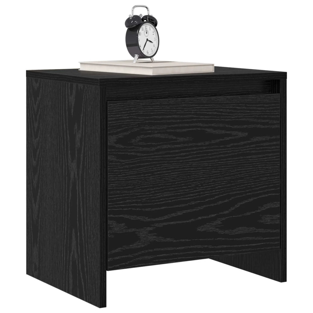 Comodino | Armadio da Notte | Mobiletto da notte Rovere Nero 45 x 34 x 44,5 cm
