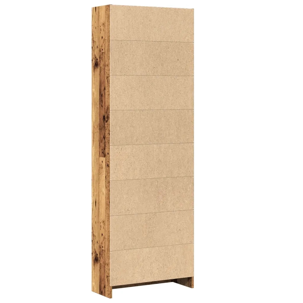 Libreria-Scaffale per Libri-Mobile di Stoccaggio Legno Antico 60x24x176 cm in Legno Multistrato
