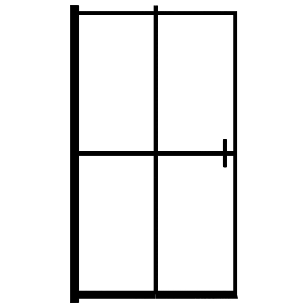 Pannello Doccia Pieghevole in ESG 100x140 cm Nero 150819