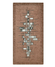 Tappeto moderno PIXEL MARRONE disegno arte contemporanea astratto geometrico, passatoia cucina multiuso lavabile in lavatrice e anti-scivolo cm.55x190
