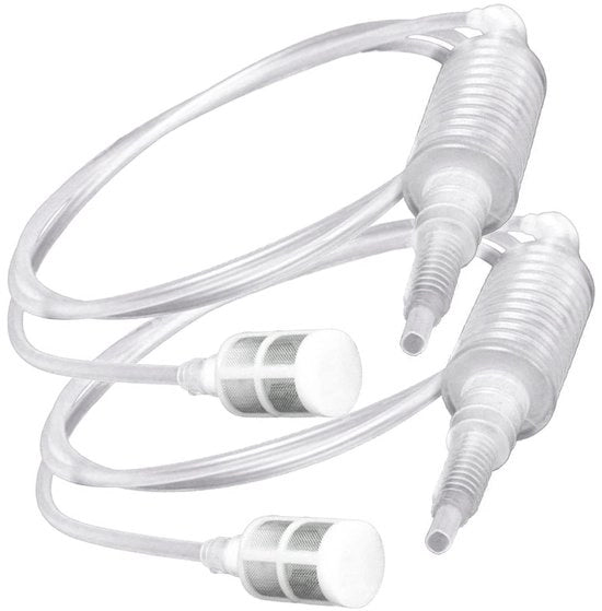 Sifon a mano 2-delig - Tubo filtro/gomma - Pomp a mano per birra/vino - Lavorazione artigianale - Lunghezza 2m/6,56ft - Materiale ecocompatibile in plastica - Sifon a mano