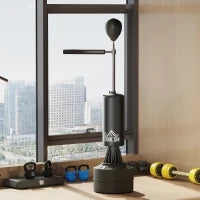 Sacco da Boxe Autoportante con Punching Ball e Braccio Rotante 3 in 1, Altezza Regolabile, Nero