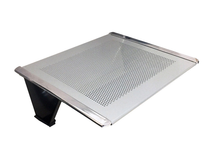 Panca per Sala Attesa 4 Posti da Ufficio con Cuscino e Tavolino in Acciaio e Similpelle Argento/Marrone