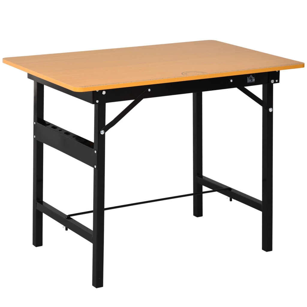 Tavolo da lavoro pieghevole con righello e goniometro ¨C zephmum ¨C MDF giallo nero 100x60x75.5 cm