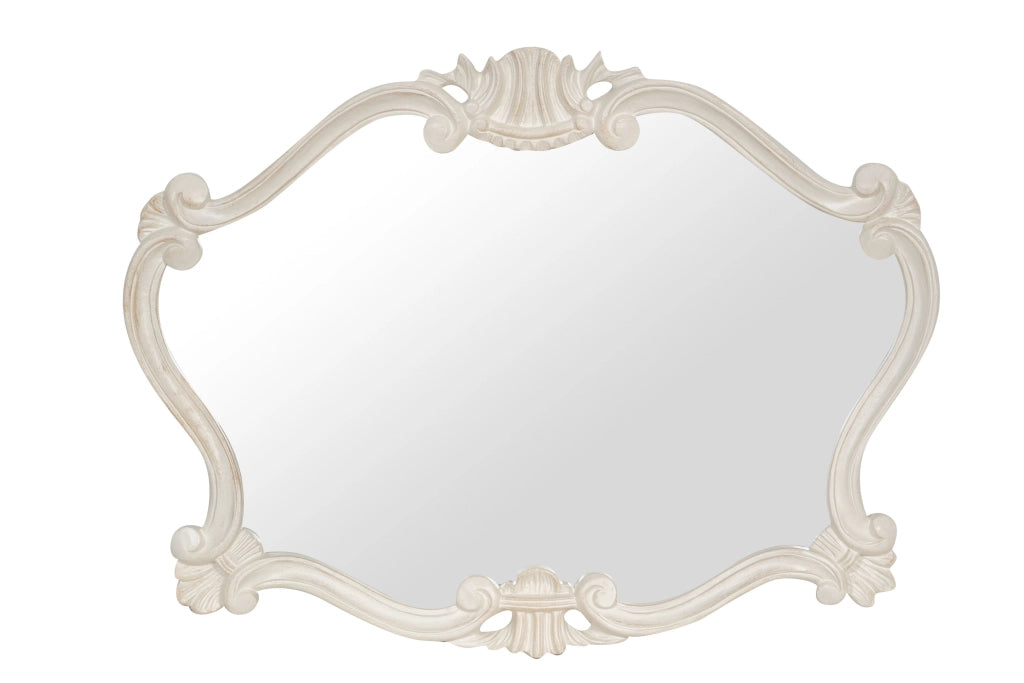 Biscottini SPECCHIERA DA PARETE IN LEGNO FINITURA BIANCA ANTICATA MADE IN ITALY Specchio