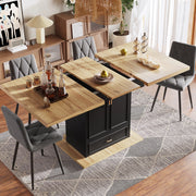 Tavolo allungabile da pranzo con 2 ante, 1 cassetto e ripiani regolabili, per cucina e soggiorno, 110 × 80 × 75 cm