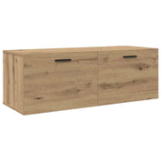 Mobiletto a parete moderno con pratico vano contenitore 100 x 36,5 x 35 cm stile minimalista legno di rovere ingegnerizzato realizzato artigianalmente 02_0052504