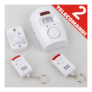 Trade Shop - Allarme Con Sensore Infrarossi 2 Telecomandi 105 Db Raggio 6 Metri Casa Ufficio -