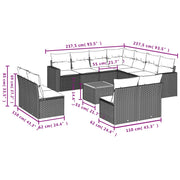 Set Divani da Giardino 12 pz con Cuscini Grigio in Polyrattancod mxl 114127