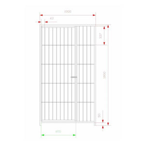Box per cani da esterno con zincatura a caldo da 200x200x altezza 180 cm