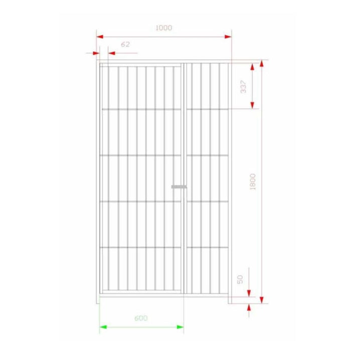Box per cani da esterno con zincatura a caldo da 200x200x altezza 180 cm