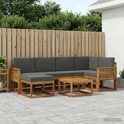 Set di divani da esterno 7 pz Naturale e Antracite 3385378