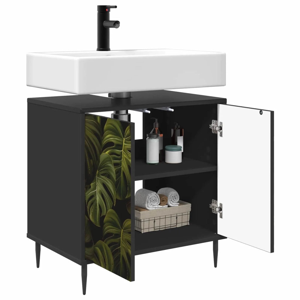 Mobile da Bagno ELBURG Rovere Nero 60 x 40 x 61 cm 8007413
