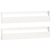 Scarpiere a Parete 2 pz | Mobile per scarpe Bianco 110x9x23cm Legno Massello di Pino