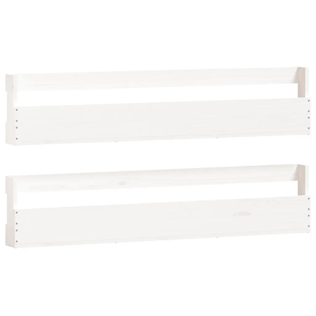 Scarpiere a Parete 2 pz | Mobile per scarpe Bianco 110x9x23cm Legno Massello di Pino