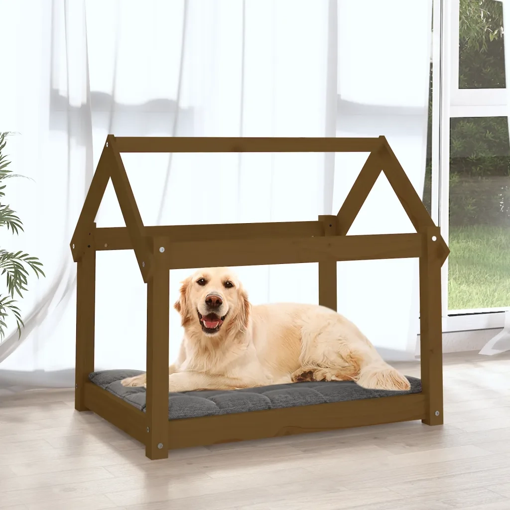 Cuccia per Cani Ambra 81x60x70 cm in Legno Massello di Pino 822210