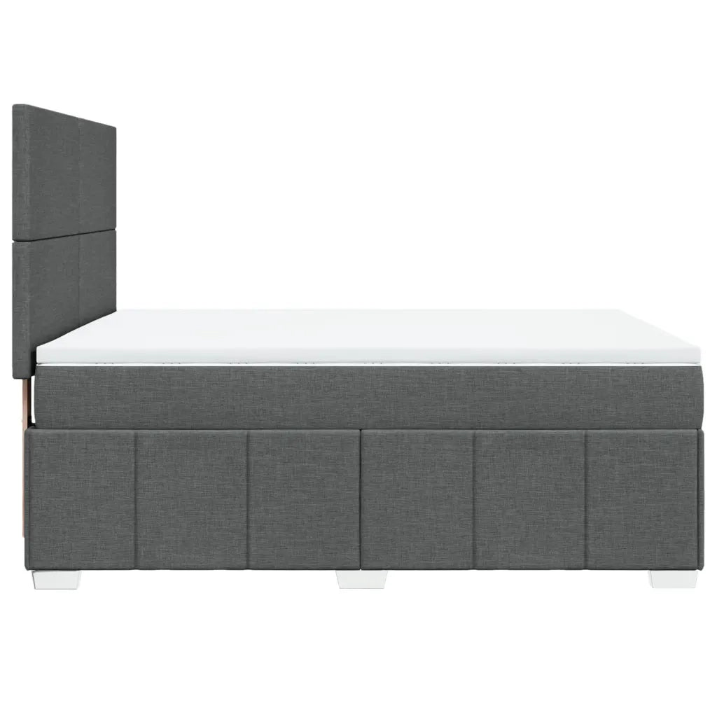 Giroletto a Molle con Materasso Grigio Scuro 140x190 cm Tessuto 3291657