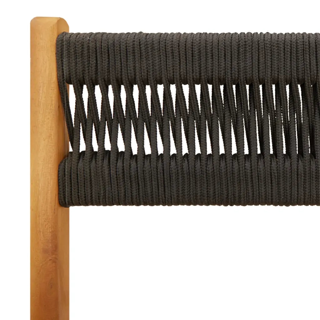 Set Pranzo da Giardino 5 pz Nero Polipropilene e Legno Massello
