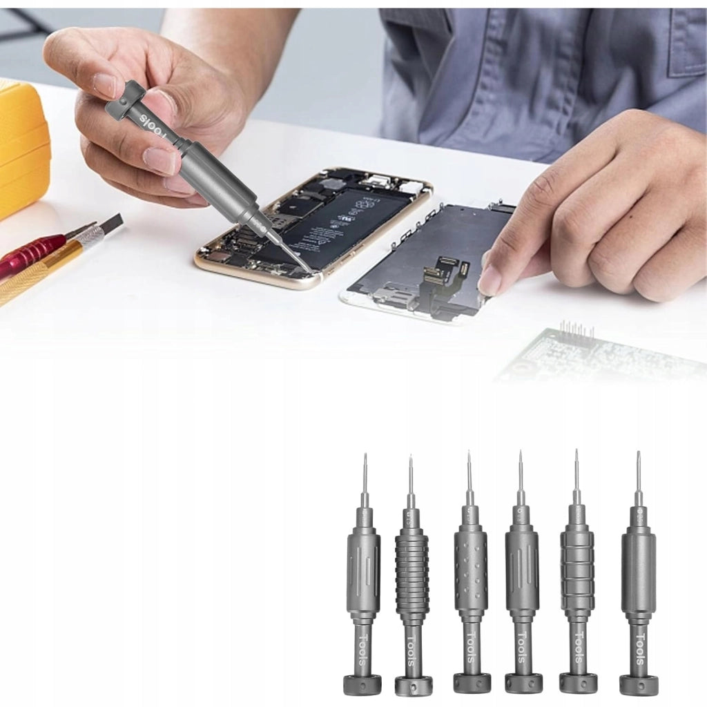Set di Cacciaviti di Precisione Magnetici – Alta Qualità, 6 Pezzi | Alluminio, Punta Magnetica, Impugnatura Antiscivolo