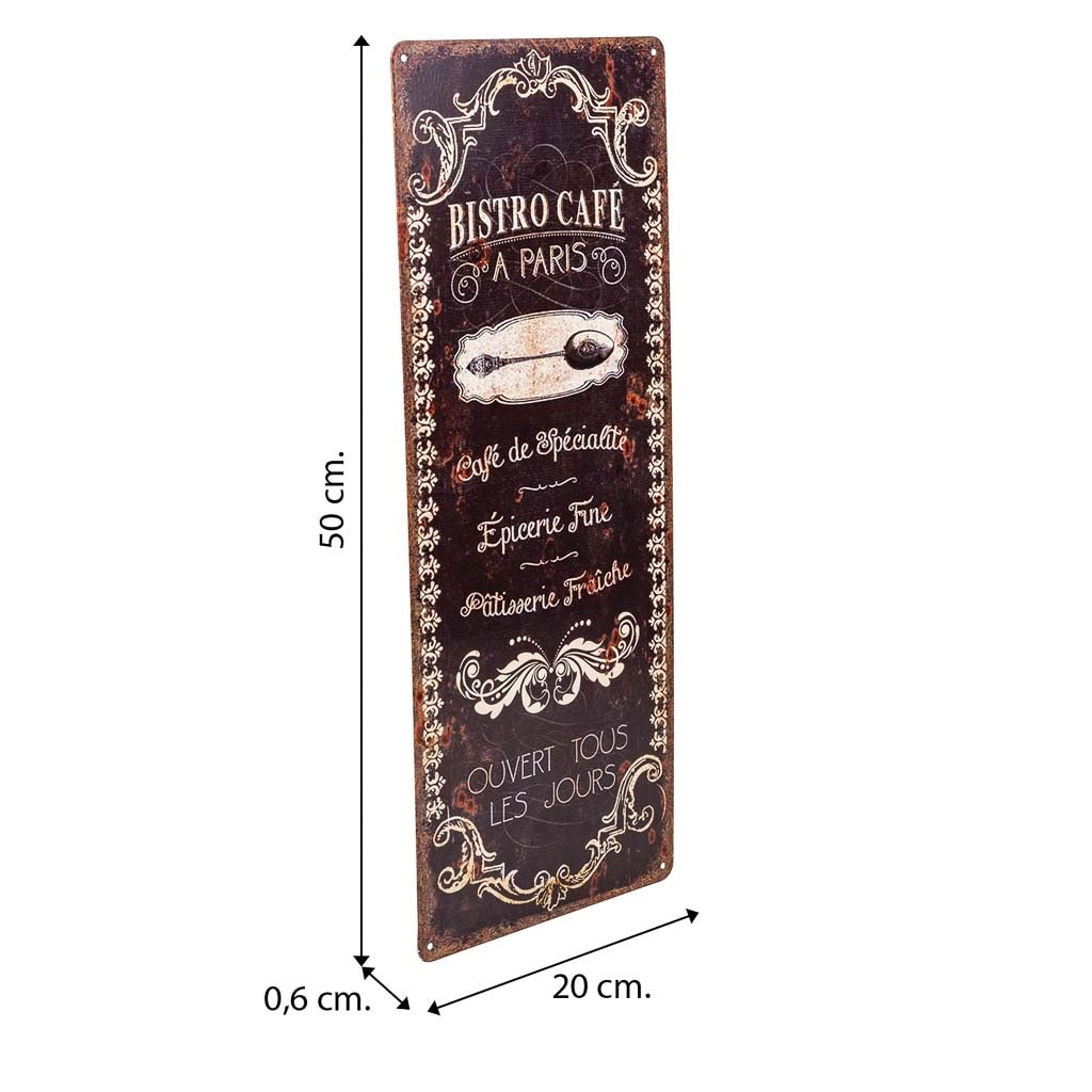 Targa in metallo marrone 20x50x0,6h