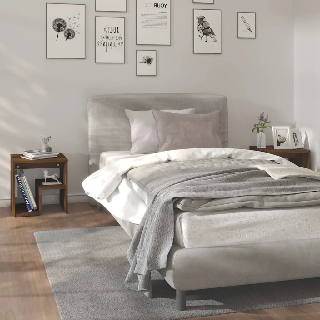 Comodini Rovere Marrone 2 pz 40x30x40 cm in Legno Multistrato 815182