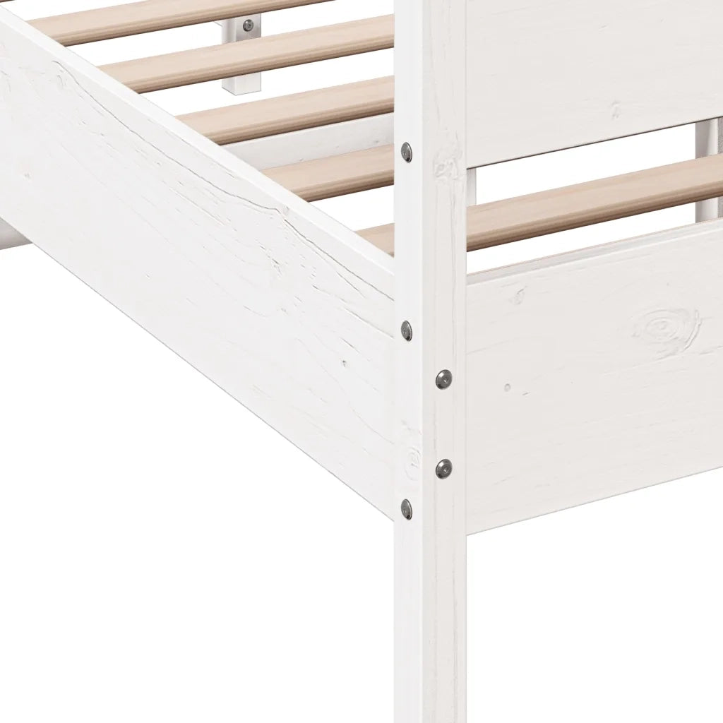 vidaXL Letto senza Materasso Bianco 120x190 cm Legno Massello di Pino