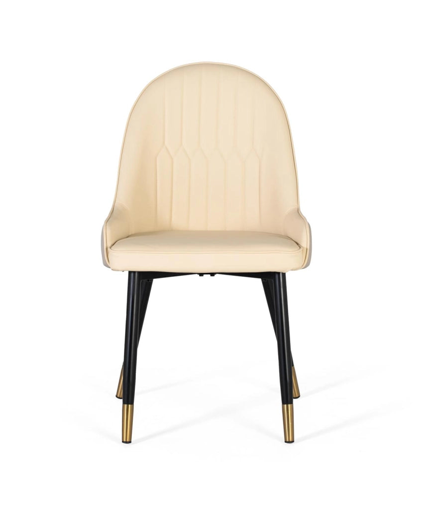 Set di 4 sedie rivestite e gambe in acciaio