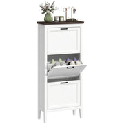 Armadio per scarpe con cassetti e ripiani ¨C zephmum ¨C bianco 60x30x100