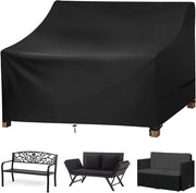 Copertura per banco da giardino 3 posti - Acqua e UV resistente - 1 pezzo - Nero - 600D tessuto Oxford - 134x70x65/94cm