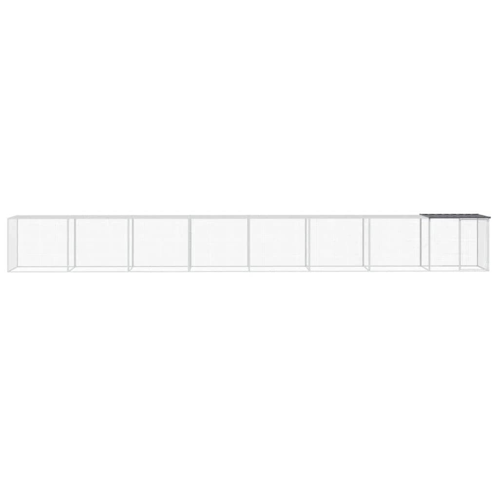 Recinto per pollaio con tetto 803 x 98 x 90 cm in acciaio zincato antracite 02_0043978