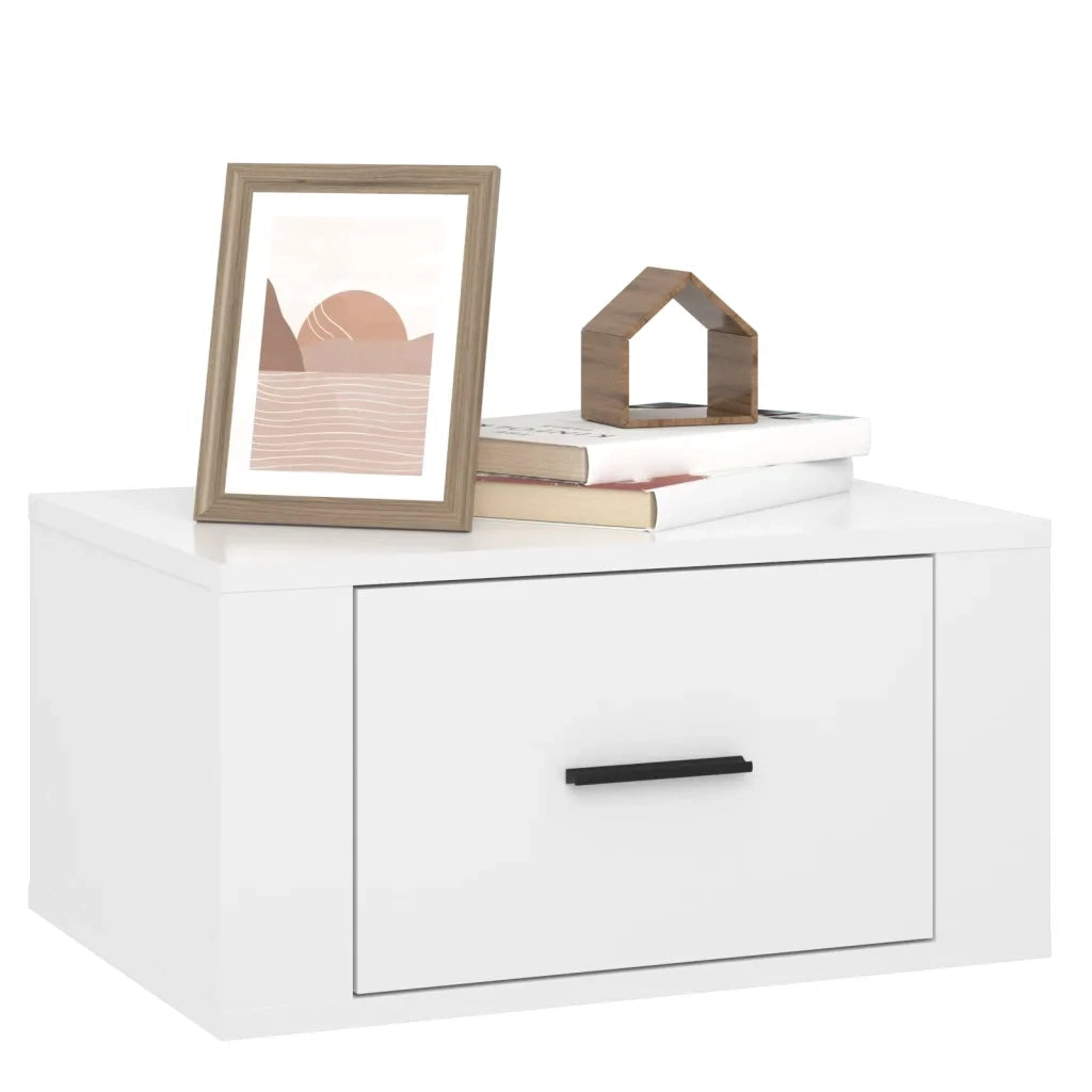 Comodini a Muro 2 pz Bianco Lucido 50x36x25 cm 816845