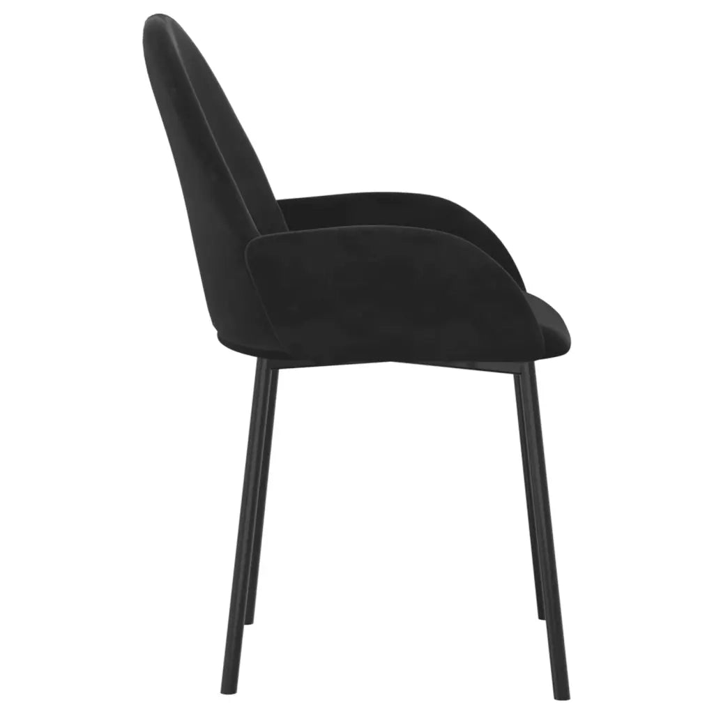Sedie da Pranzo 2 pz Nere in Velluto cod mxl 67813