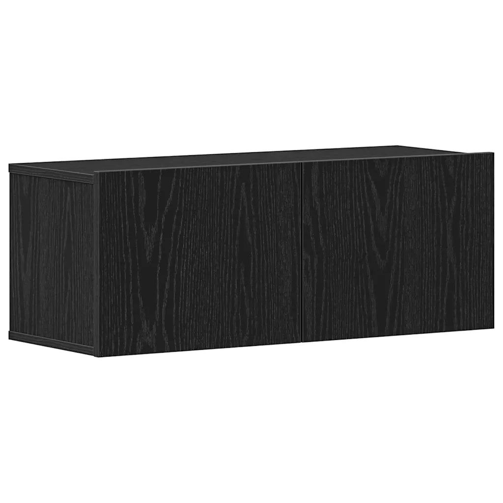 Mobile TV 2 pz | Armadietto TV | Mobile Porta TV Rovere Nero 80 x 30 x 30 cm Legno multistrato